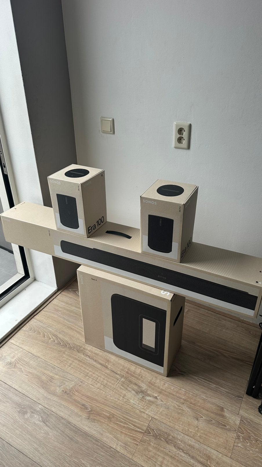 Complete Sonos surroundset - Sub 4, Arc Ultra, 2x Era 100, Overige merken, Soundbar, 70 watt of meer, Nieuw