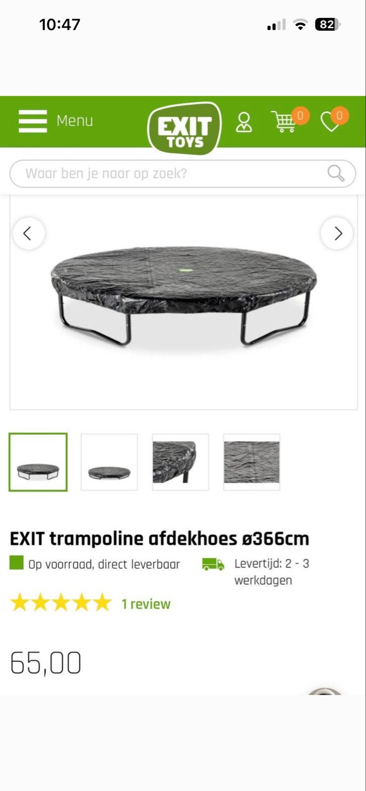EXIT trampoline afdekhoes ø366cm, Ophalen, Nieuw