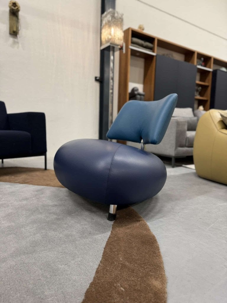Nieuw Leolux Pallone Fauteuil blauw leer Design stoel, Leolux, Info@leolux.nl, Nieuw, Ophalen of Verzenden