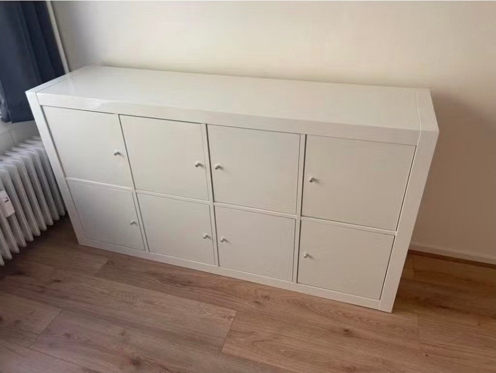 17x Kallax DEUREN inc. Inzetten Ikea wit o.a. hoogglans, Ophalen, Zo goed als nieuw