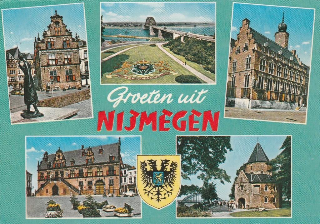 NIJMEGEN Markt Waag Brug Stadhuis Kapel Groeten, Verzenden, 1960 tot 1980, Gelopen, Gelderland