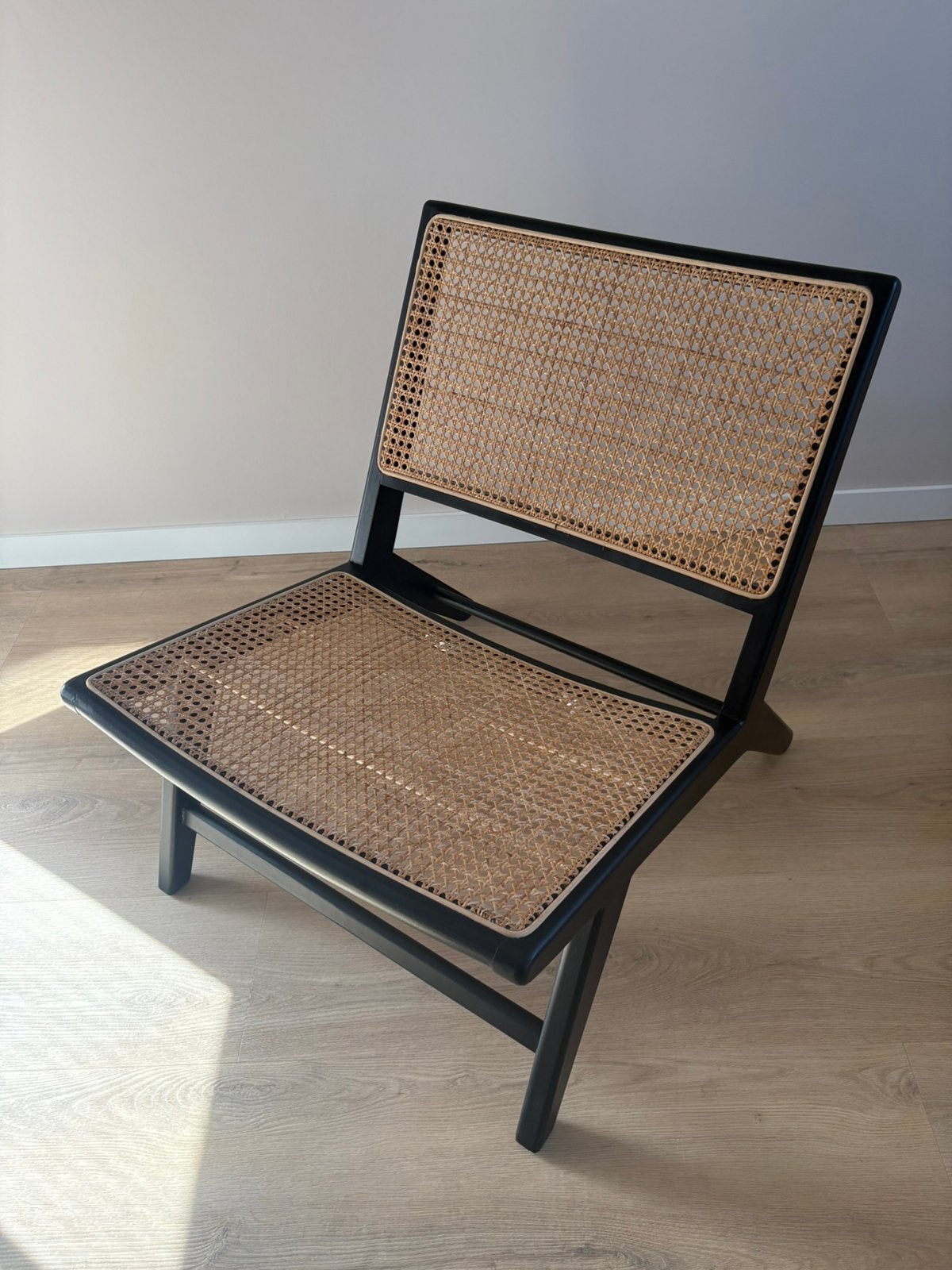 Webbing fauteuil van Kwantum, Ophalen, Zwart, Hout, Zo goed als nieuw
