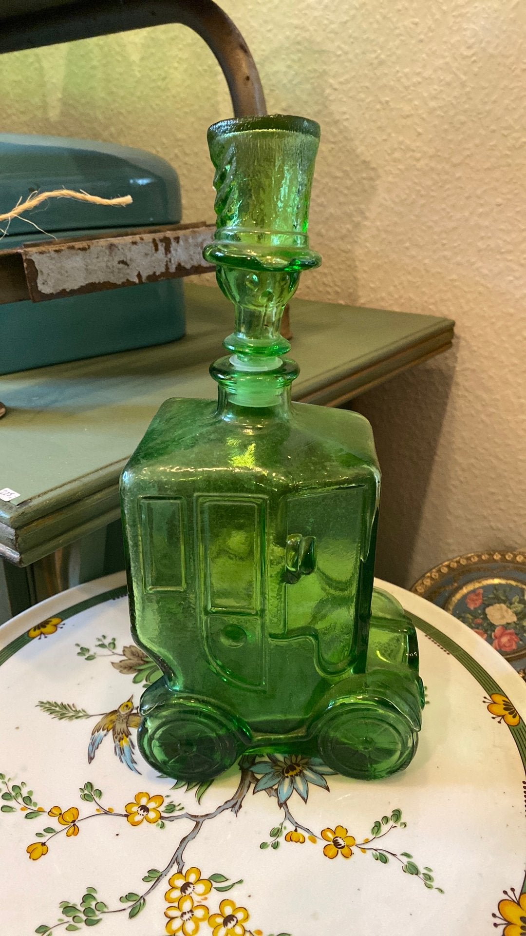 Empoli - Groen glas - oude koets, Antiek en Kunst, Ophalen of Verzenden