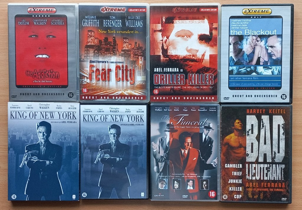 7x Abel Ferrara o.a. Driller killer, Fear city, Addiction, Extra's, Vanaf 16 jaar, Verzenden, Nederlands