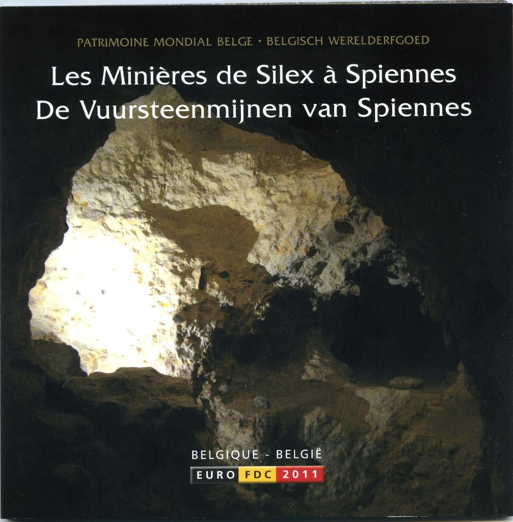 BU set Belgie 2011 Blister Vuursteenmijnen - 1 ct t/m 2 euro, Verzenden, België, Overige waardes, Setje
