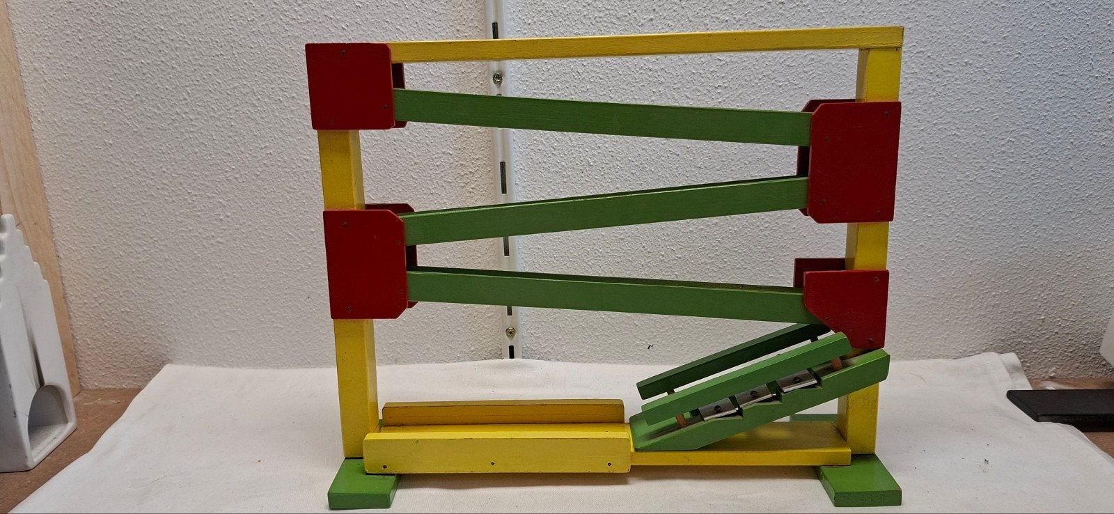 Houten knikkerbaan - Vintage speelgoed, Ophalen of Verzenden, Gebruikt, Overige typen