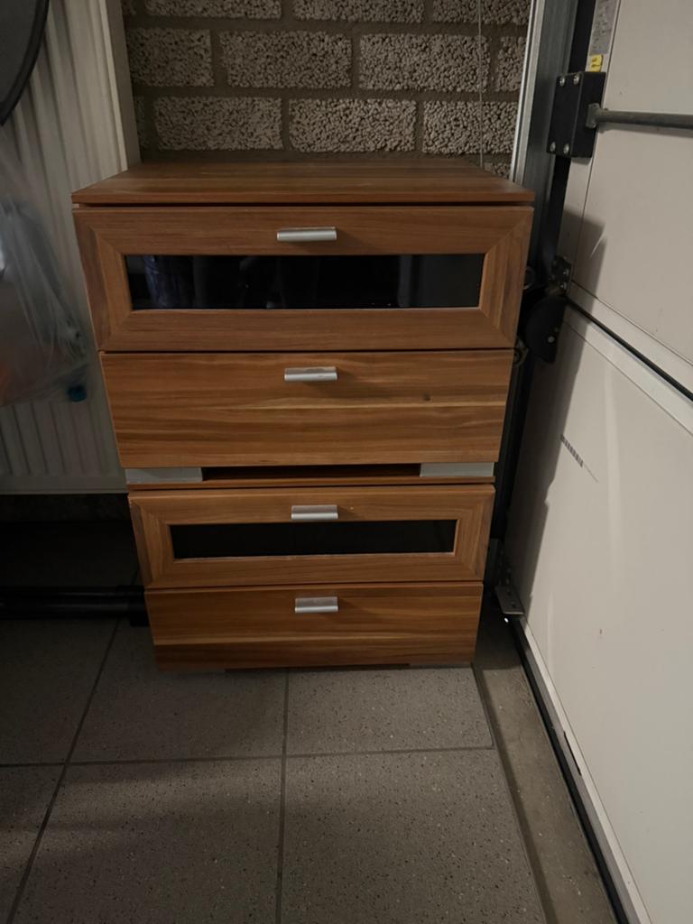 2 nachtkastjes met lades, Ophalen, Zo goed als nieuw, 45 tot 65 cm, Minder dan 55 cm