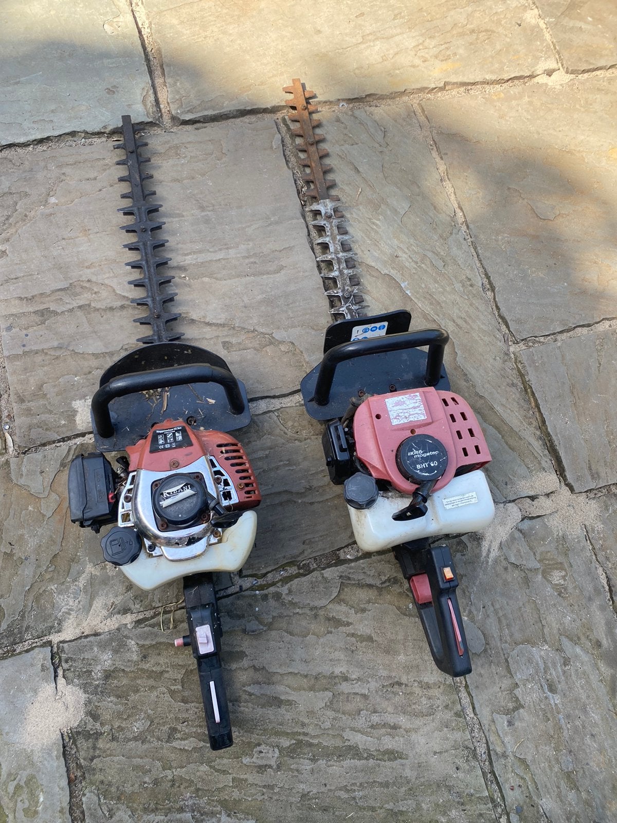 2 heggenschaar op benzine opknappers, Ophalen of Verzenden, Zo goed als nieuw, Benzine