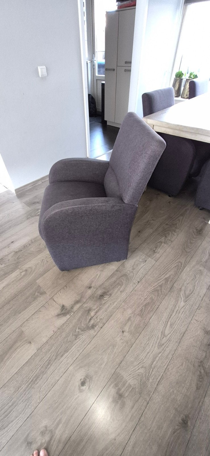 Eettafel stoelen, antraciet kleur, 6 stuks, Huis en Inrichting, Ophalen, Gebruikt, Vijf, Zes of meer stoelen, Stof