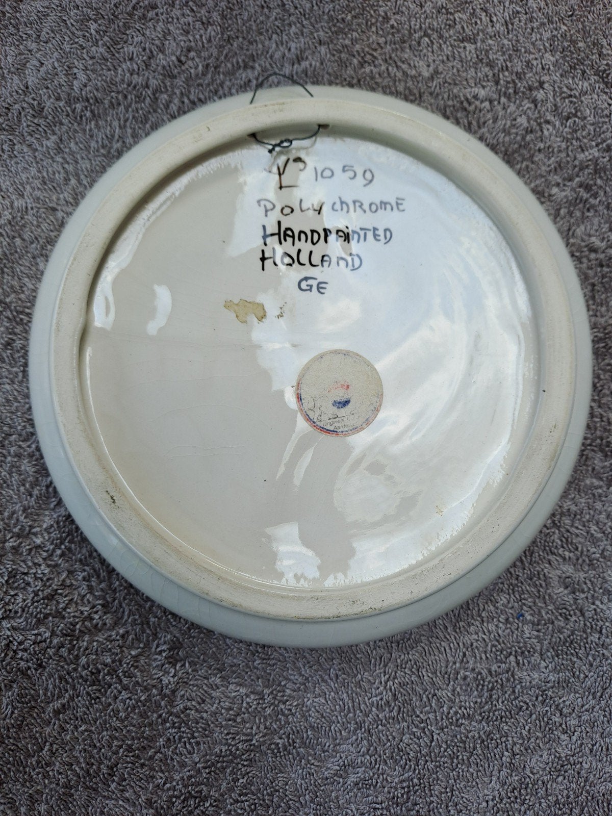 Set van 2 handgeschilderde Delft Polychrome bordjes, Ophalen of Verzenden
