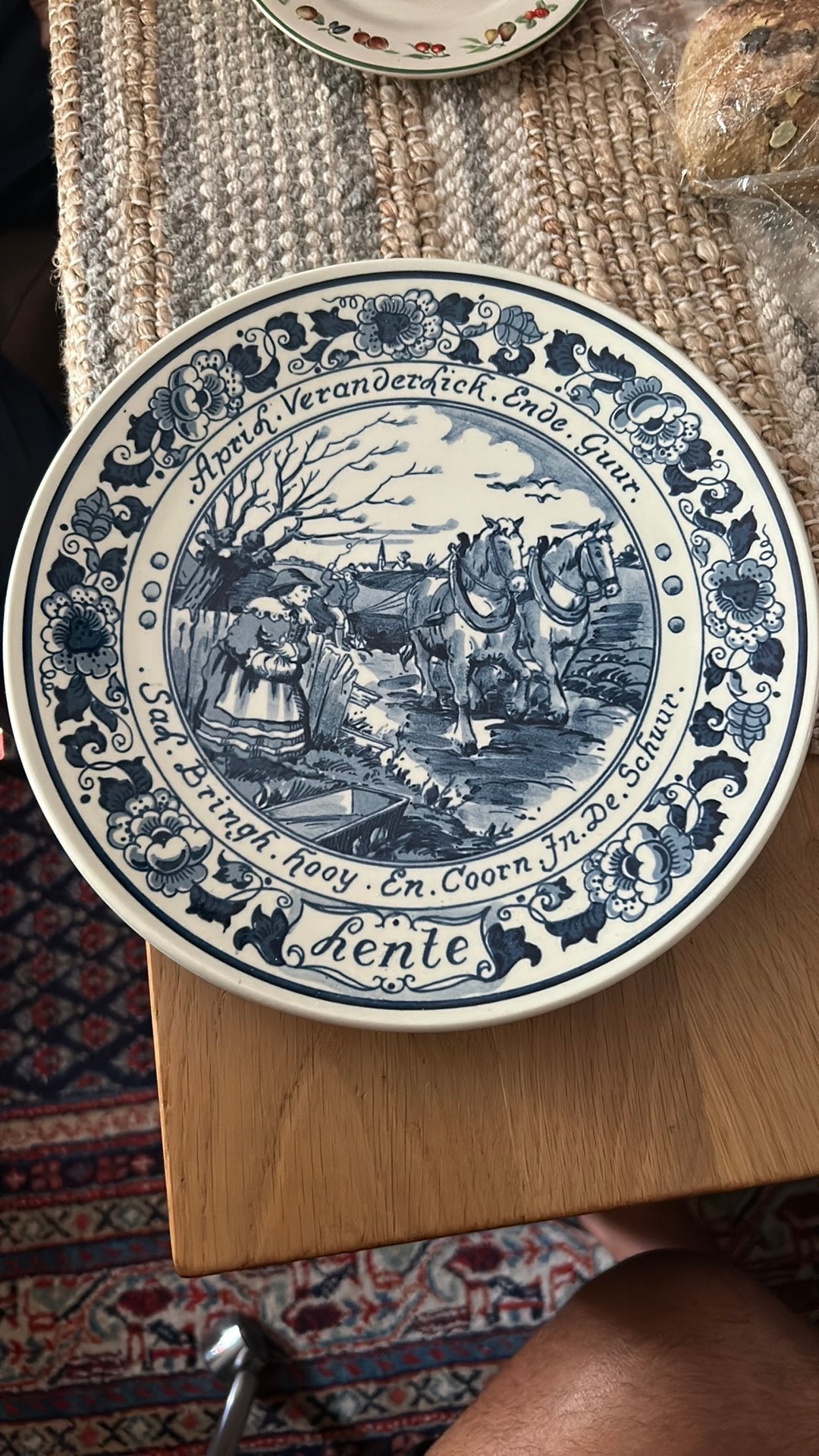 Delfs blauwe 4 seizoenen borden, zonder schade., Ophalen