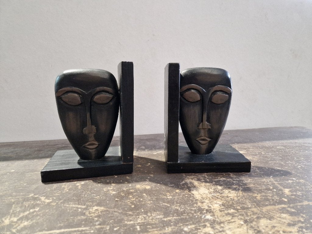 Leuke houten boekensteunen 17x13x9cm, Ophalen of Verzenden, Gebruikt, Zwart, Hout