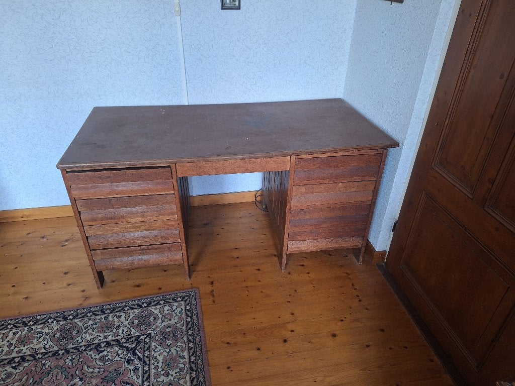 vintage houten bureau uit de zestiger jaren, Ophalen