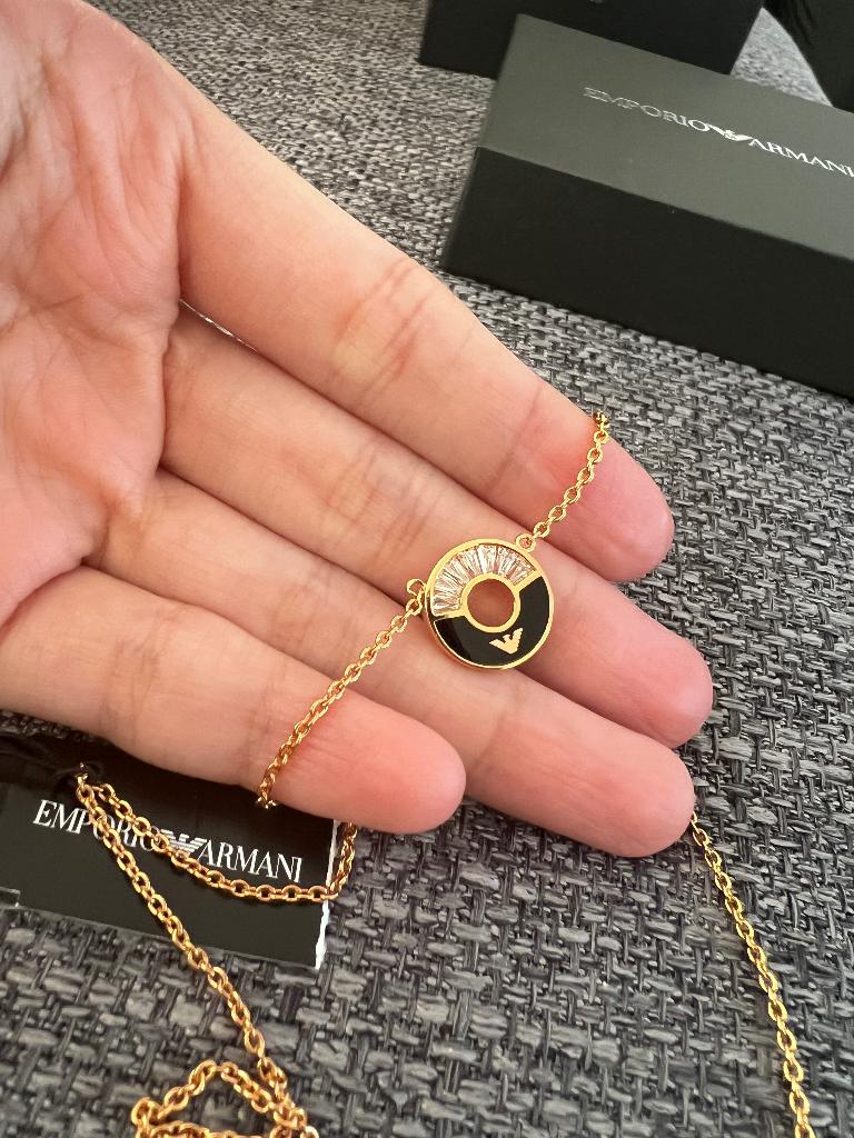 New Armarni necklace with tag, Ophalen of Verzenden, Nieuw, Zwart, Zilver