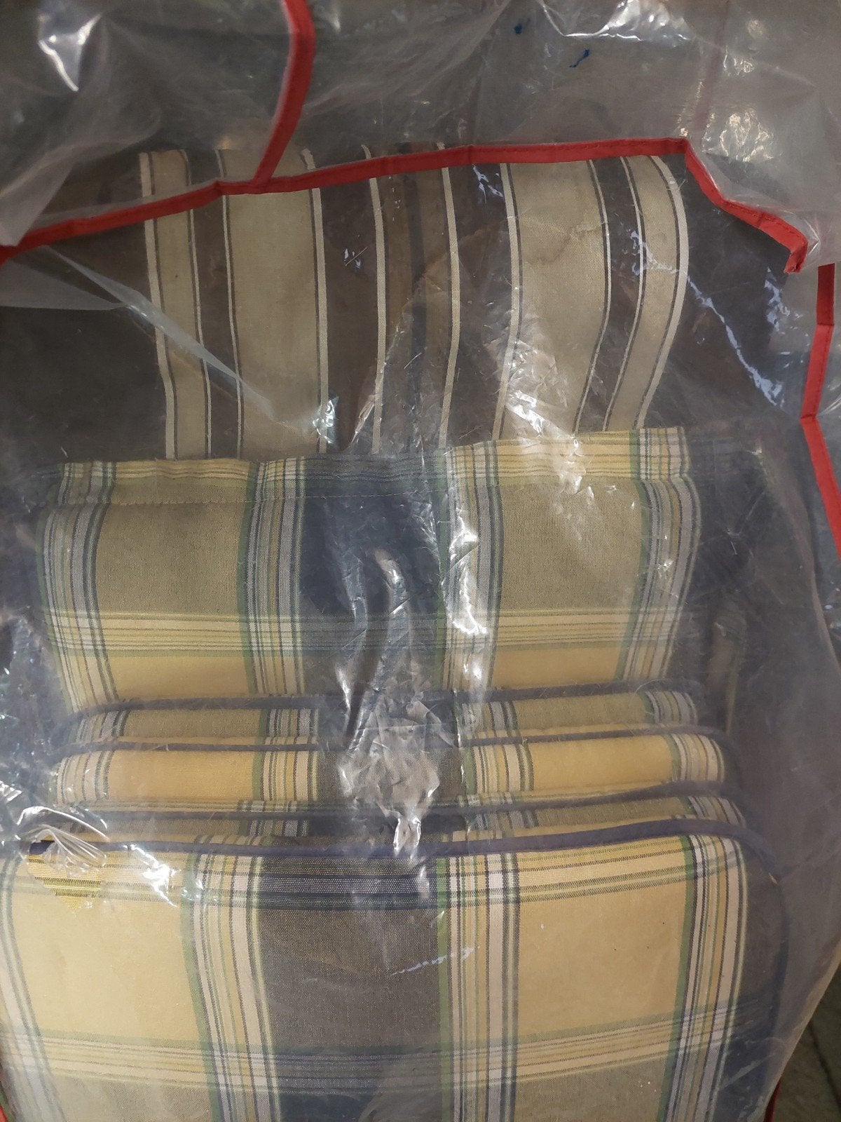 Set van 6 gestreepte tuinkussens, Tuin en Terras, Tuinstoelen, Ophalen, Gebruikt, Textileen