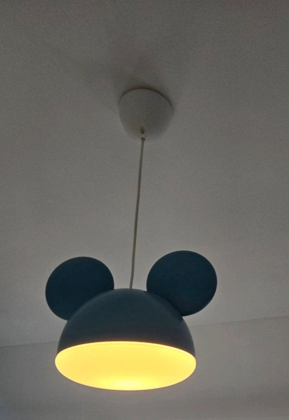 Mickey Mouse hanglamp - Blauw/Wit, Huis en Inrichting, Lampen | Hanglampen, Kunststof, Gebruikt, Mickey Mouse, Kinderkamer, Speels
