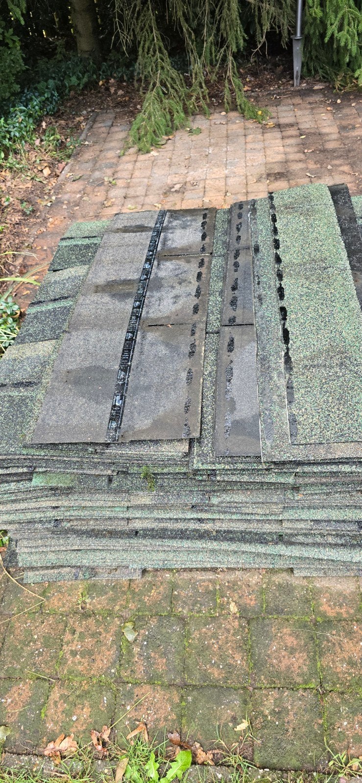 Gebruikte dakshingles - Groen/Grijs, Ophalen, Overige materialen, Gebruikt, Overige kleuren