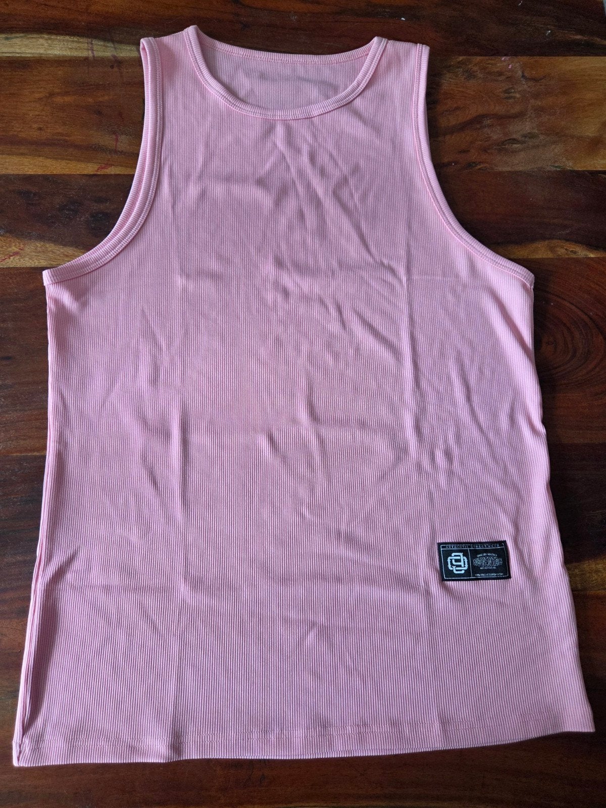 Roze en Zwart Geribbelde Tanktops - Maat XL (valt als L), Ophalen, Nieuw