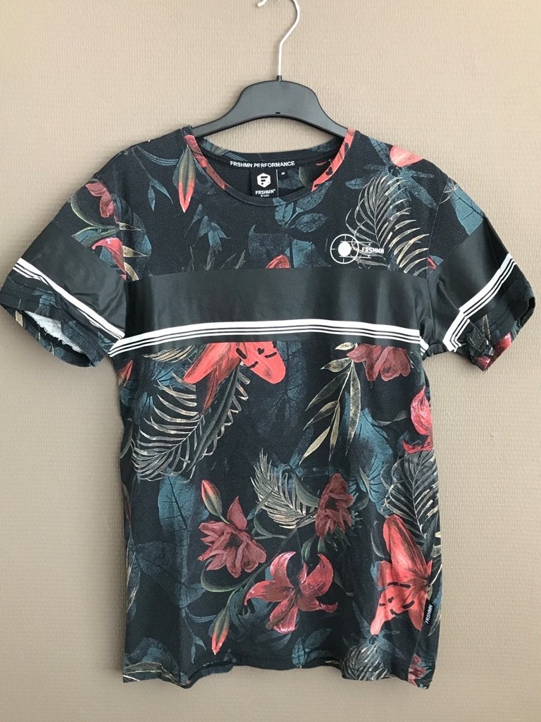 FRSHMN Performance gebloemd heren t-shirt maat M, Zo goed als nieuw, Meerkleurig, Maat 48/50 (M), FRSHMN Performance