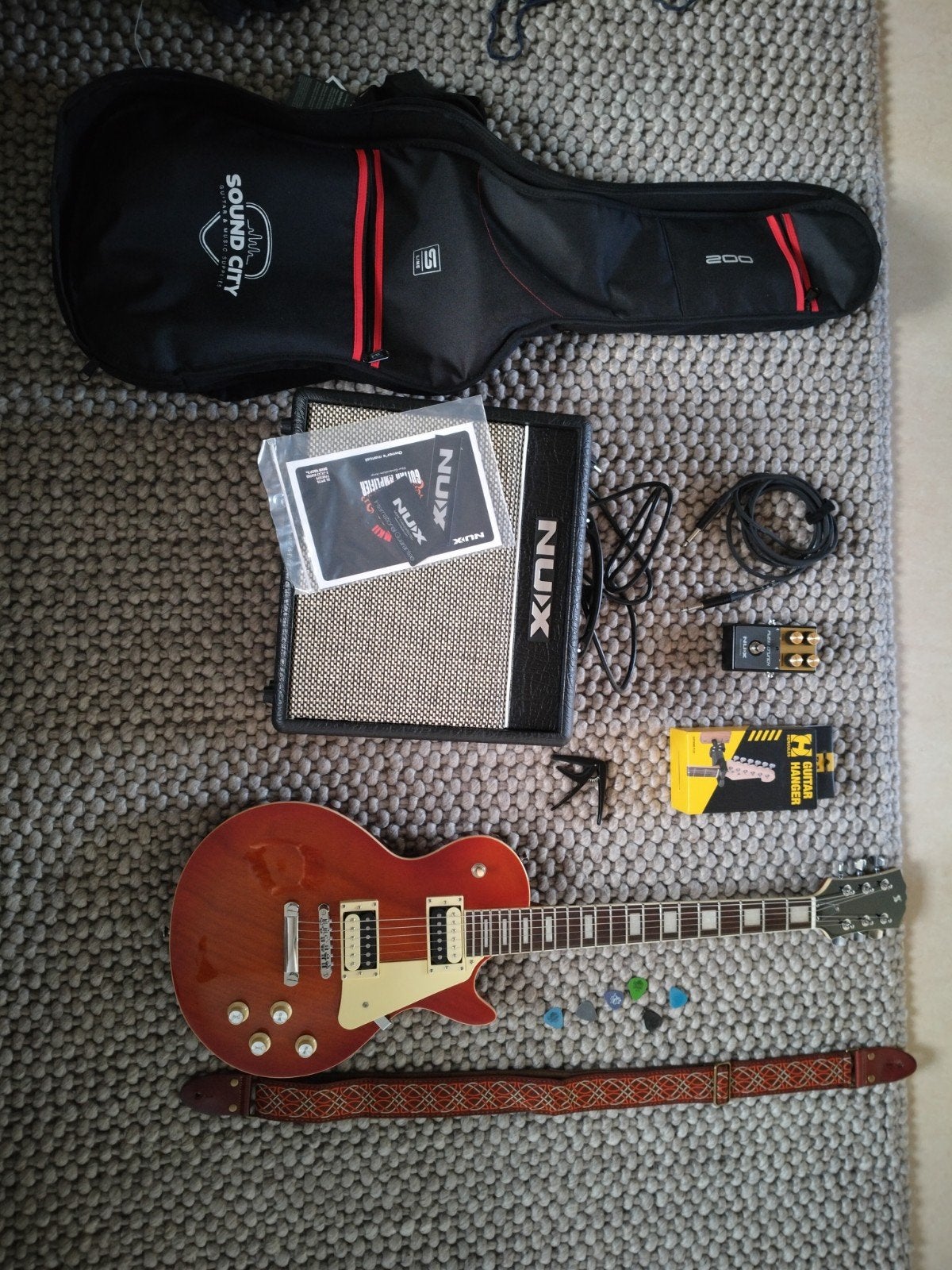 Gitaar set Stagg Les Paul Nux mighty amp mkII, Muziek en Instrumenten, Met versterker, Zo goed als nieuw, Solid body, Ophalen