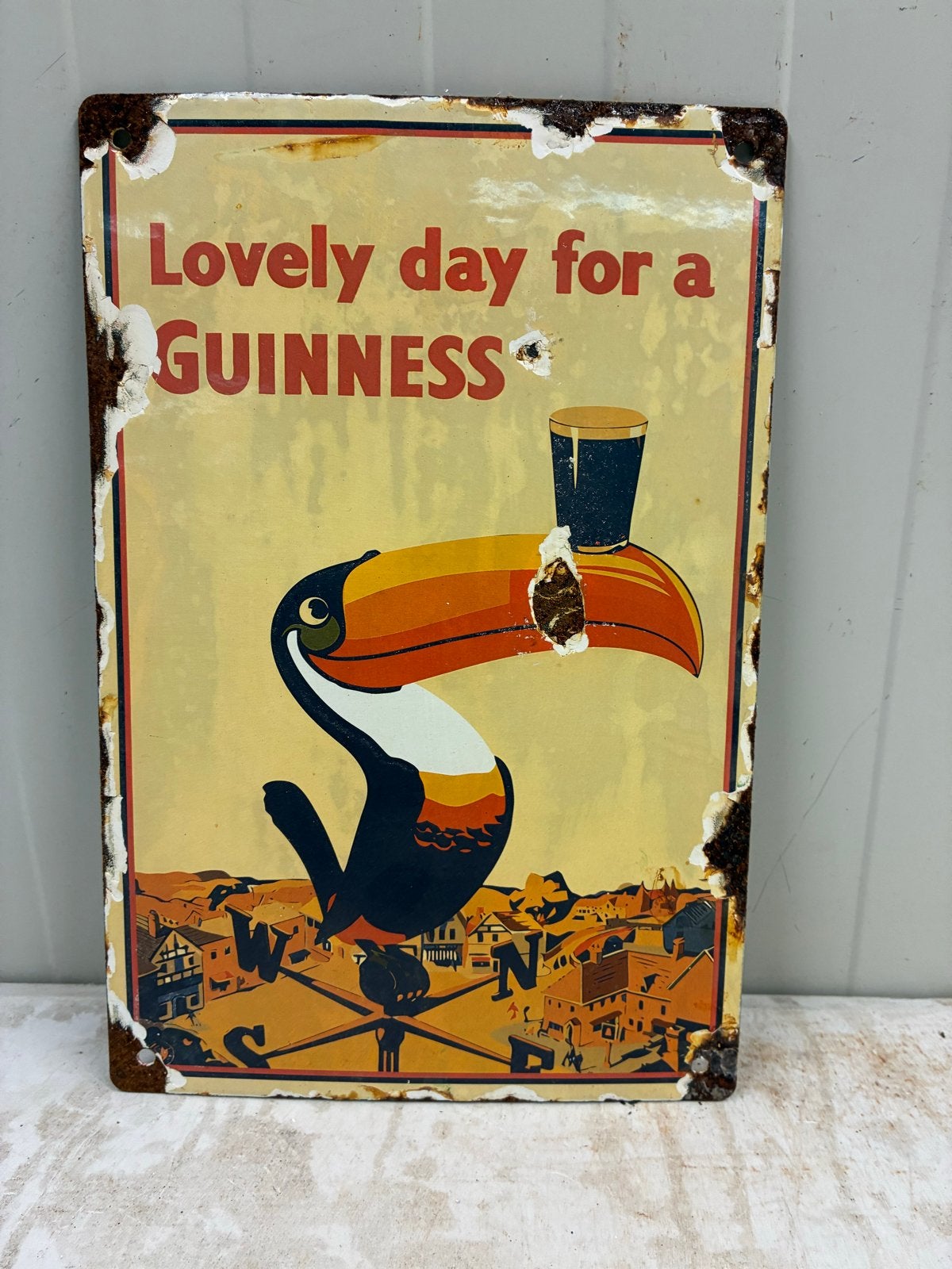 Guinness bier reclame emaille bord - 20x30 cm, Ophalen of Verzenden