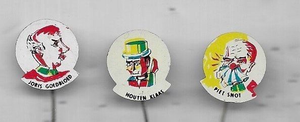 JORIS GOEDBLOED HOUTEN KLAAS EN PIET SNOT, Ophalen of Verzenden, Gebruikt, Overige onderwerpen, Speldje of Pin