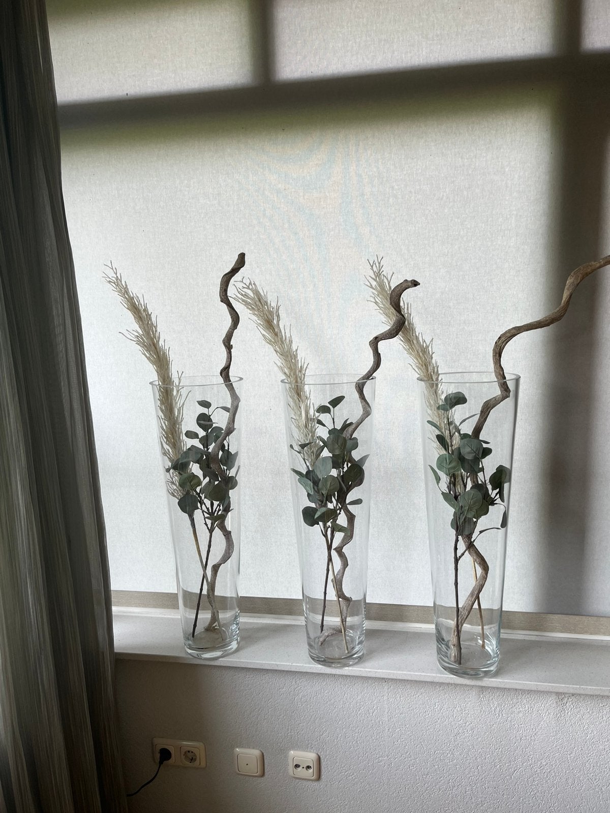 Glazen vazen  met decoratie, Ophalen, Gebruikt, Overige kleuren, 50 tot 75 cm