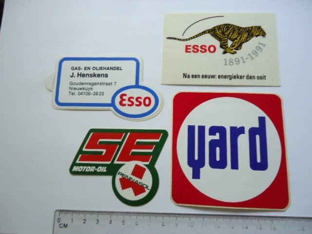 sticker oud OLIE OIL Esso tijger Pennasol YARD auto retro, Verzenden, Zo goed als nieuw, Bedrijf of Vereniging