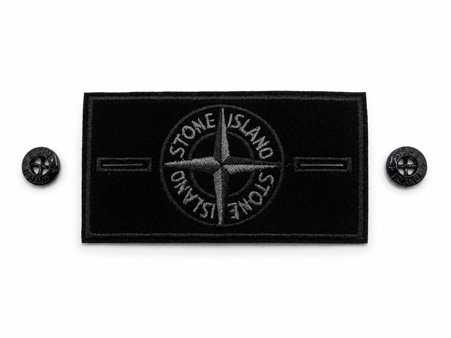 Stone Island Ghost Badge Zwart + 2 Knopen - Nieuw, Verzenden, Nieuw, Overige applicaties