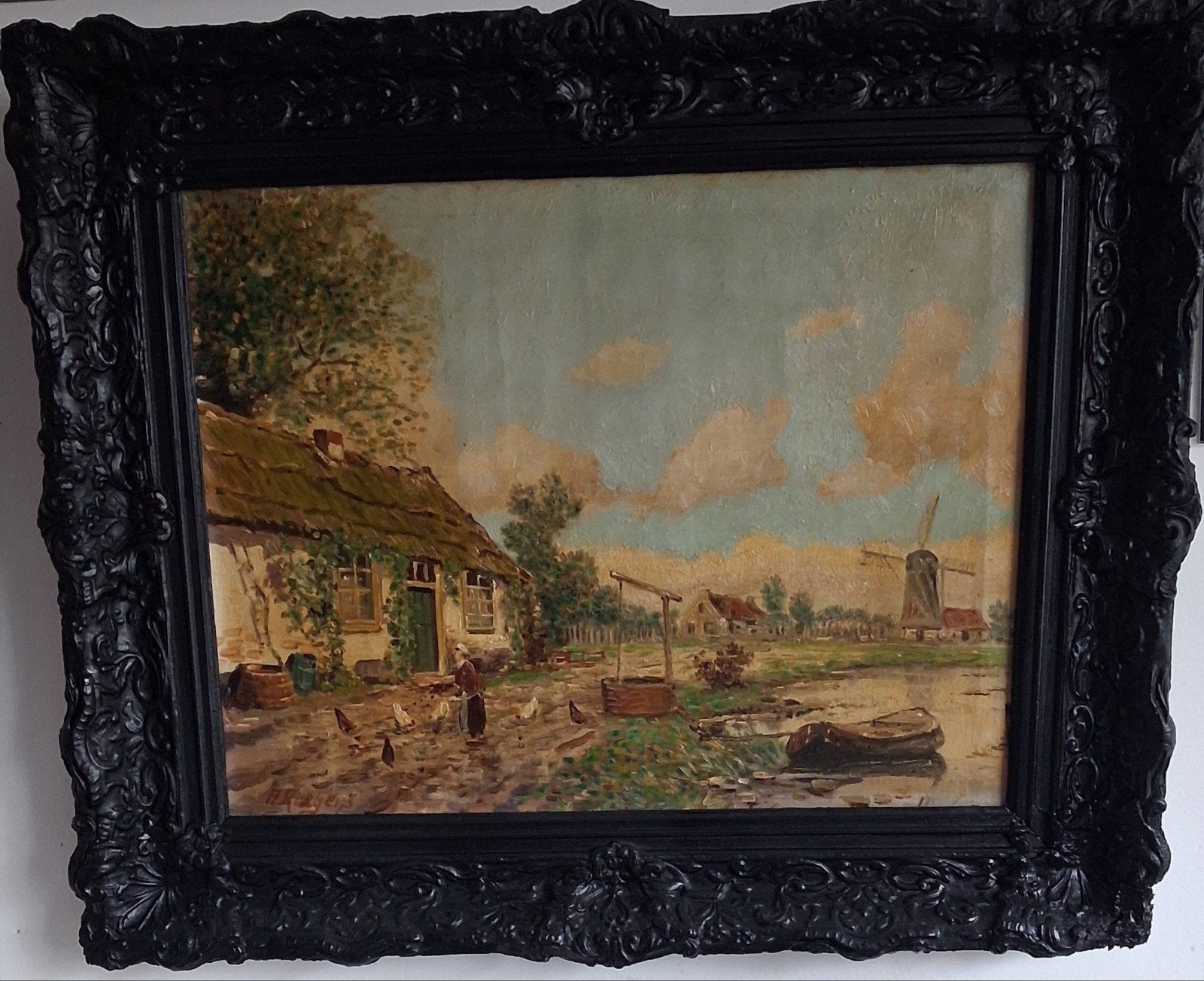 Anton Rutgers (1905-1981), Hollands tafereeltje. 51/47 cm., Antiek en Kunst, Ophalen