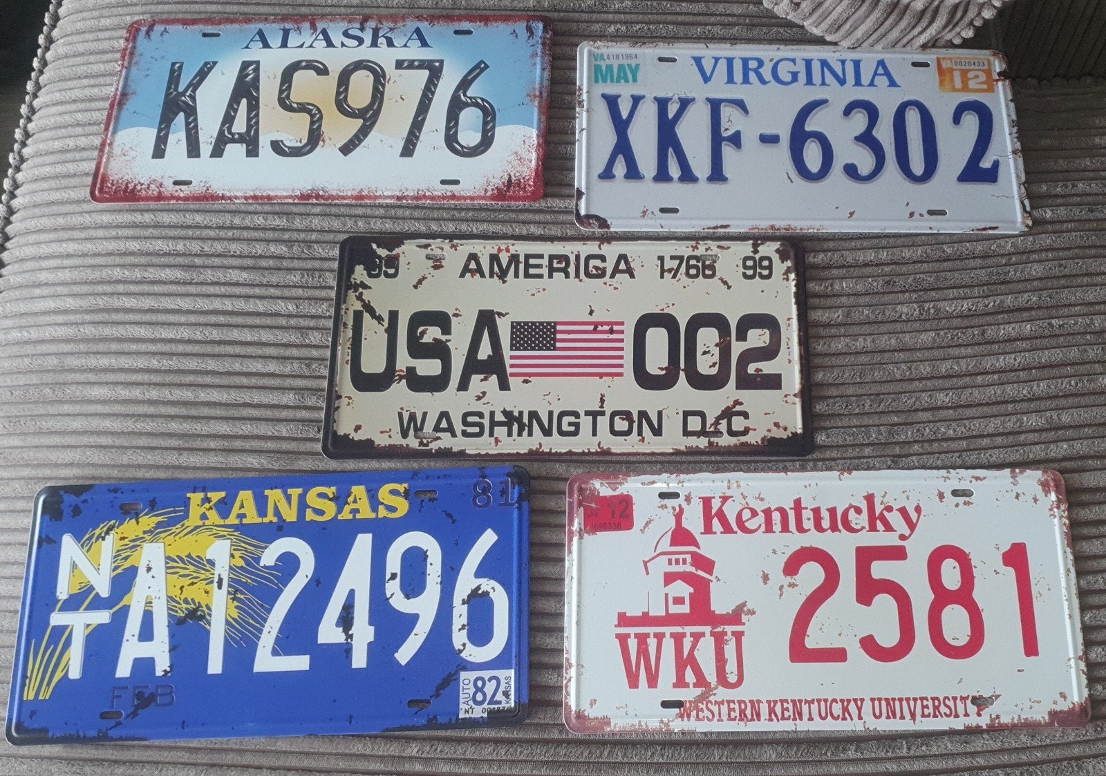 5 nummerborden usa, Ophalen of Verzenden, Auto's