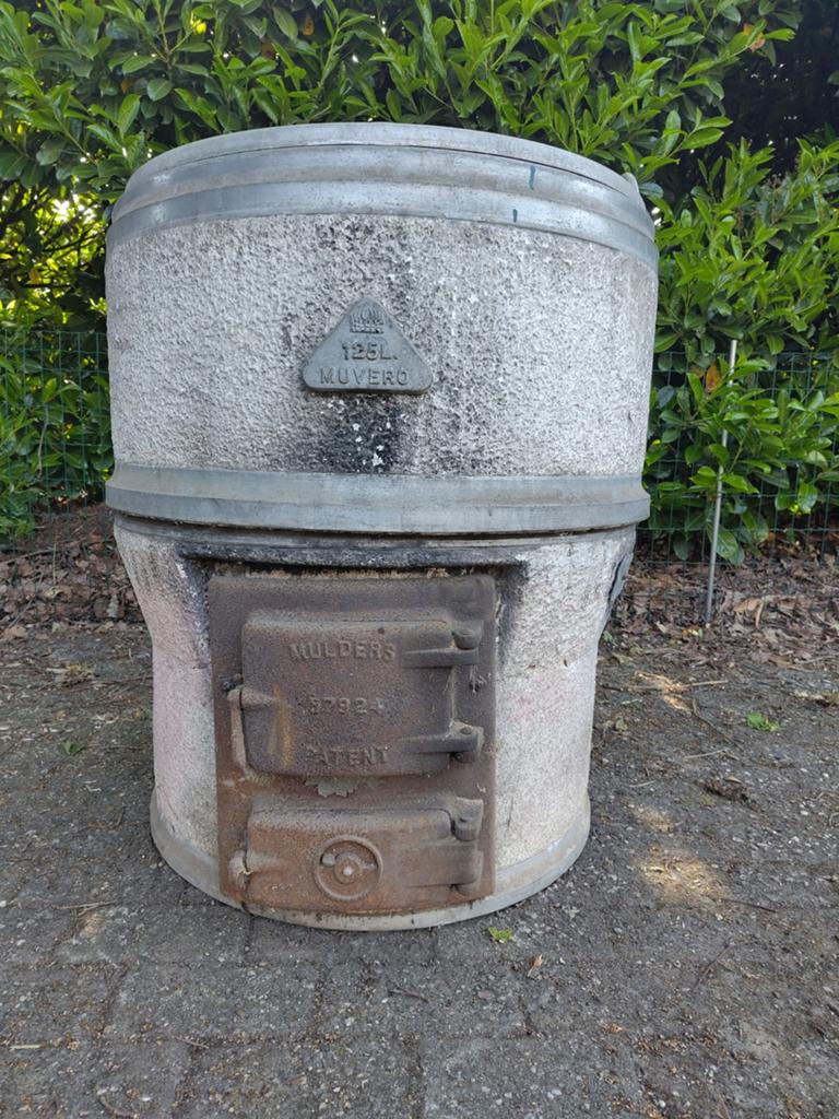 Antieke houtgestookte was fornuis - 125L Muvero Mulders, Ophalen