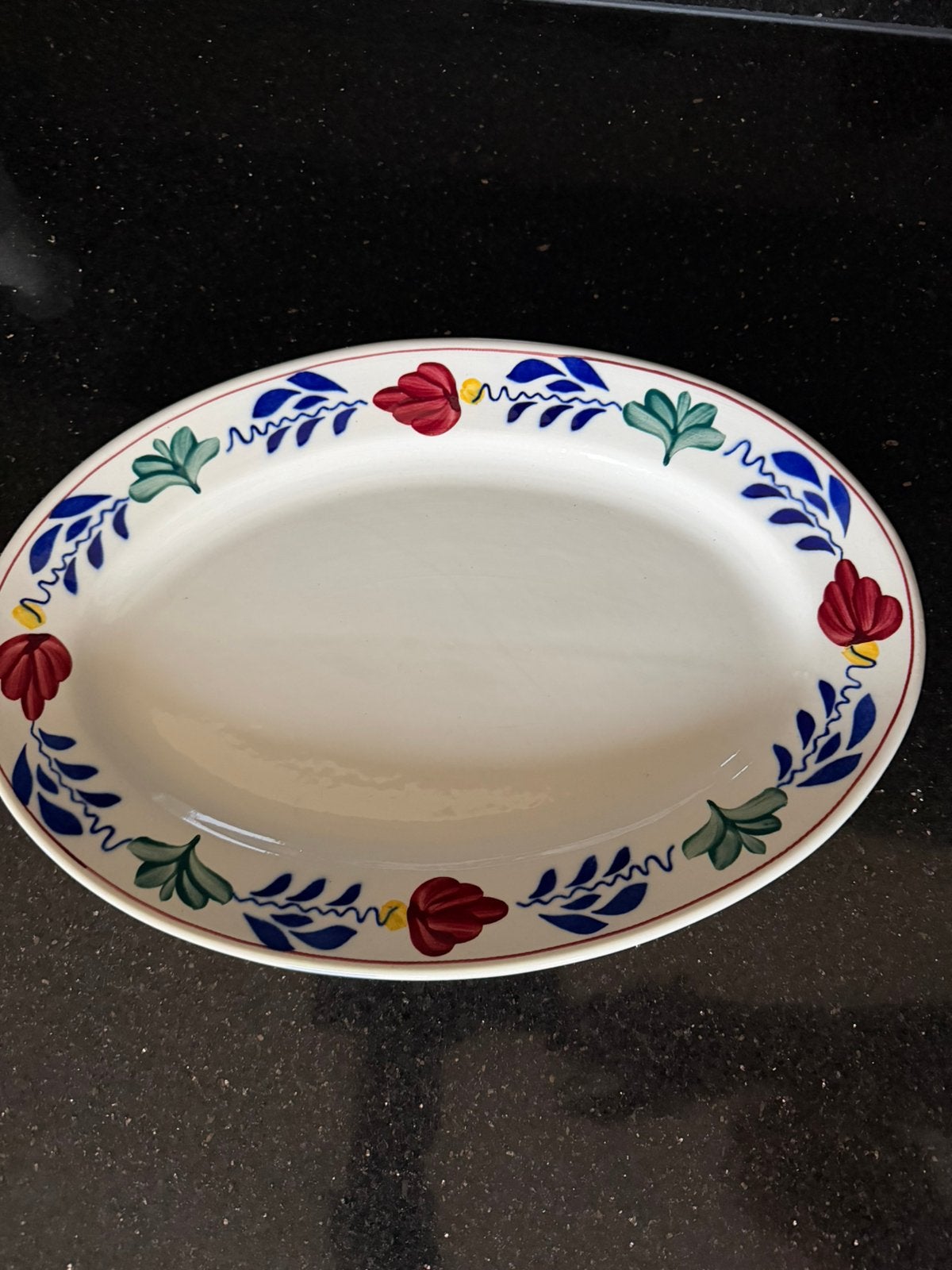 Boerenbont serveer/saladeschaal, puntgaaf, Ophalen of Verzenden, Zo goed als nieuw, Aardewerk, Schaal of Schalen
