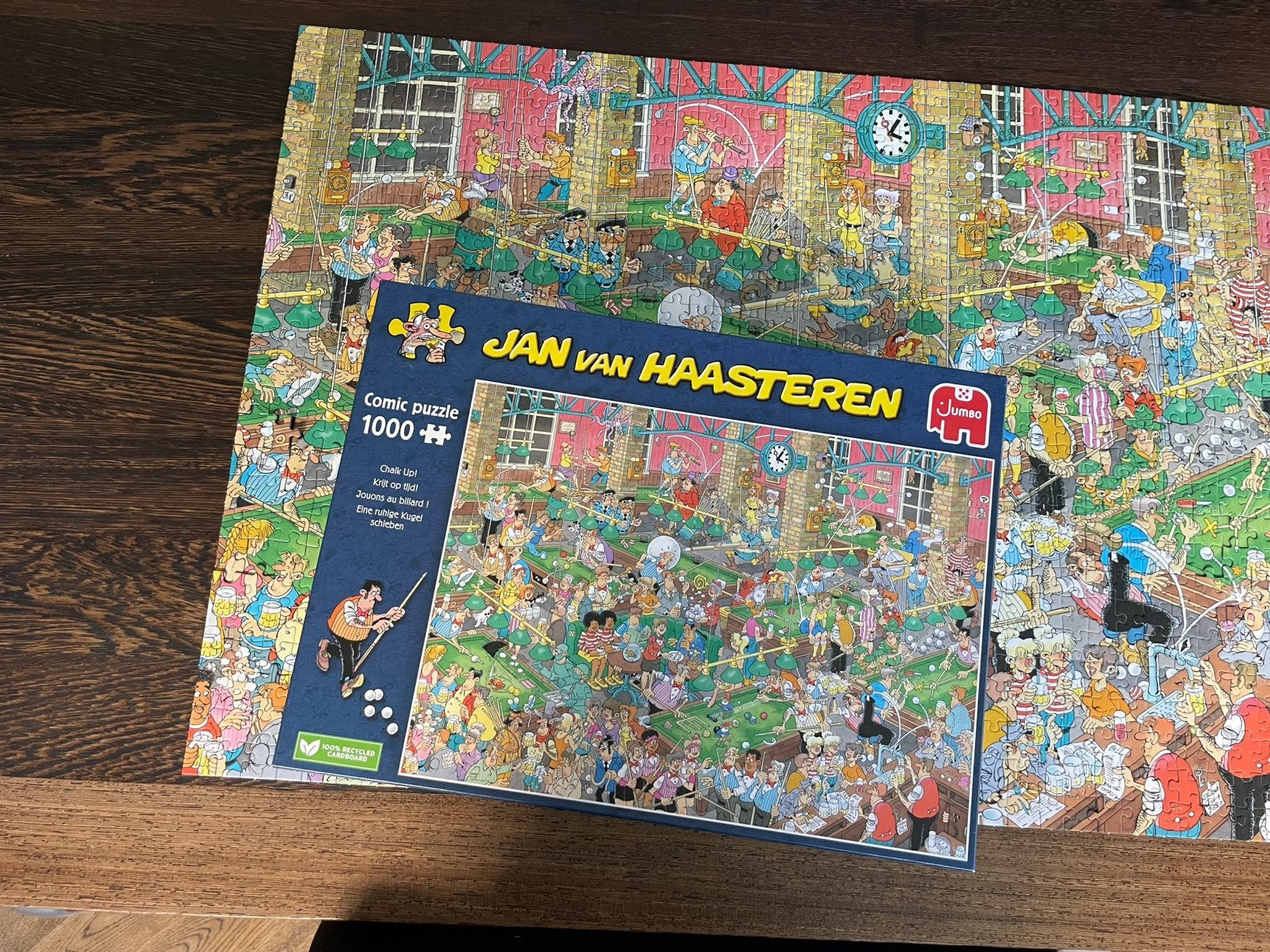 Jan van Haasteren puzzel “krijt op tijd”, Ophalen, 500 t/m 1500 stukjes, Zo goed als nieuw, Legpuzzel