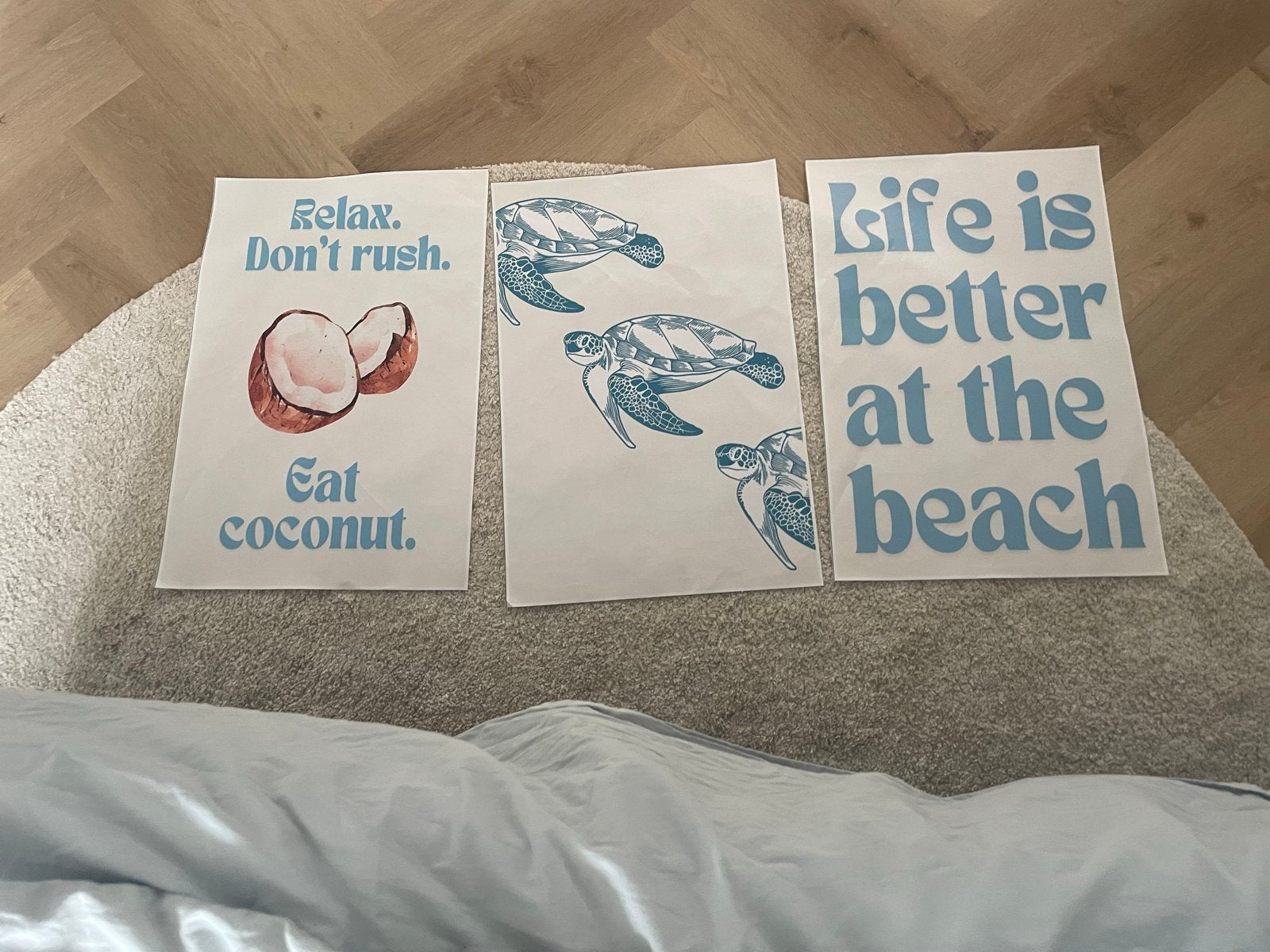 Set van 3 strand/zee posters, Ophalen, Minder dan 50 cm, Nieuw, Print