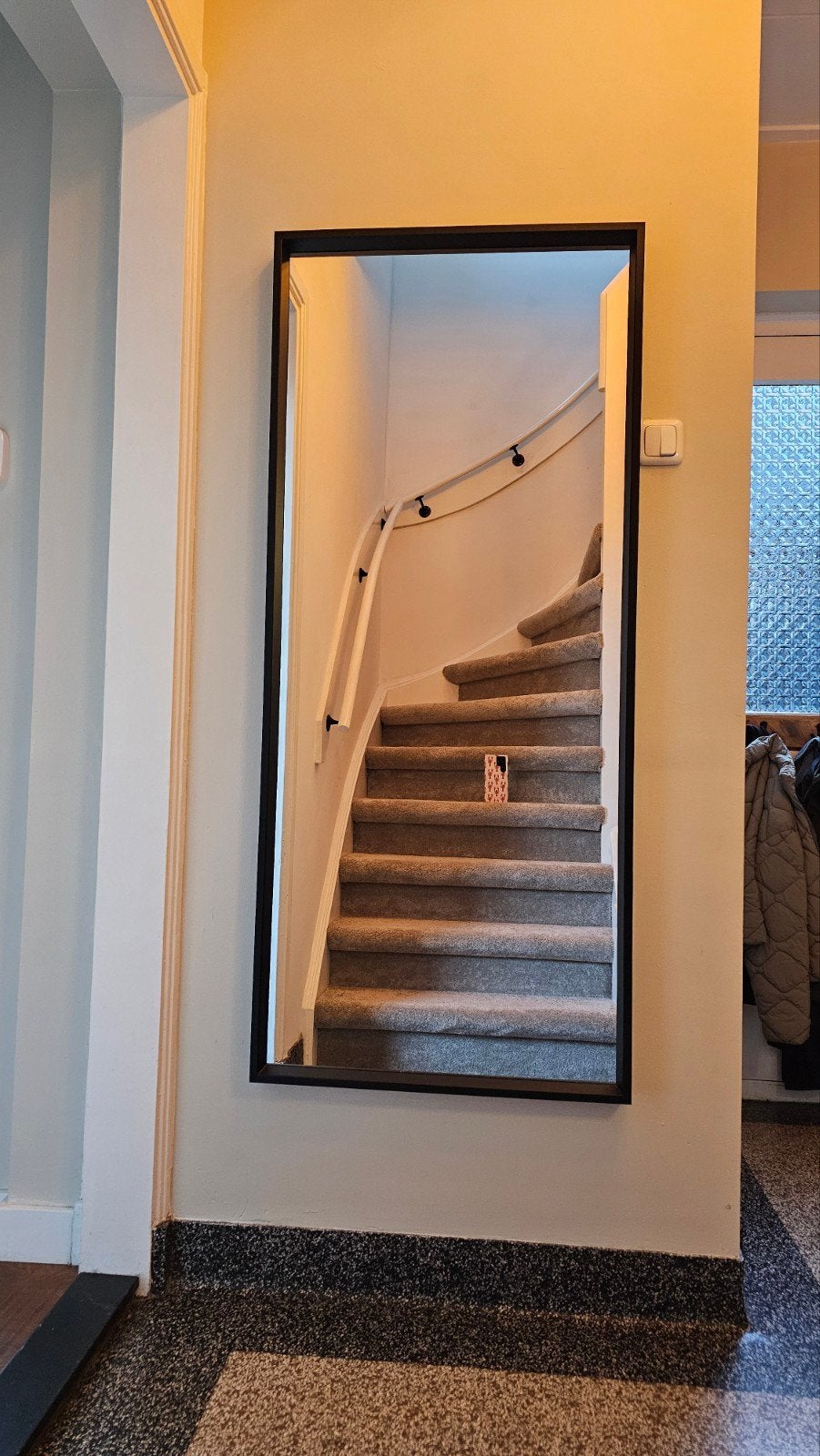 Nissedal spiegel, zwart, 65x150 cm, Huis en Inrichting, Woonaccessoires | Spiegels, Ophalen, Gebruikt, Rechthoekig, Minder dan 100 cm
