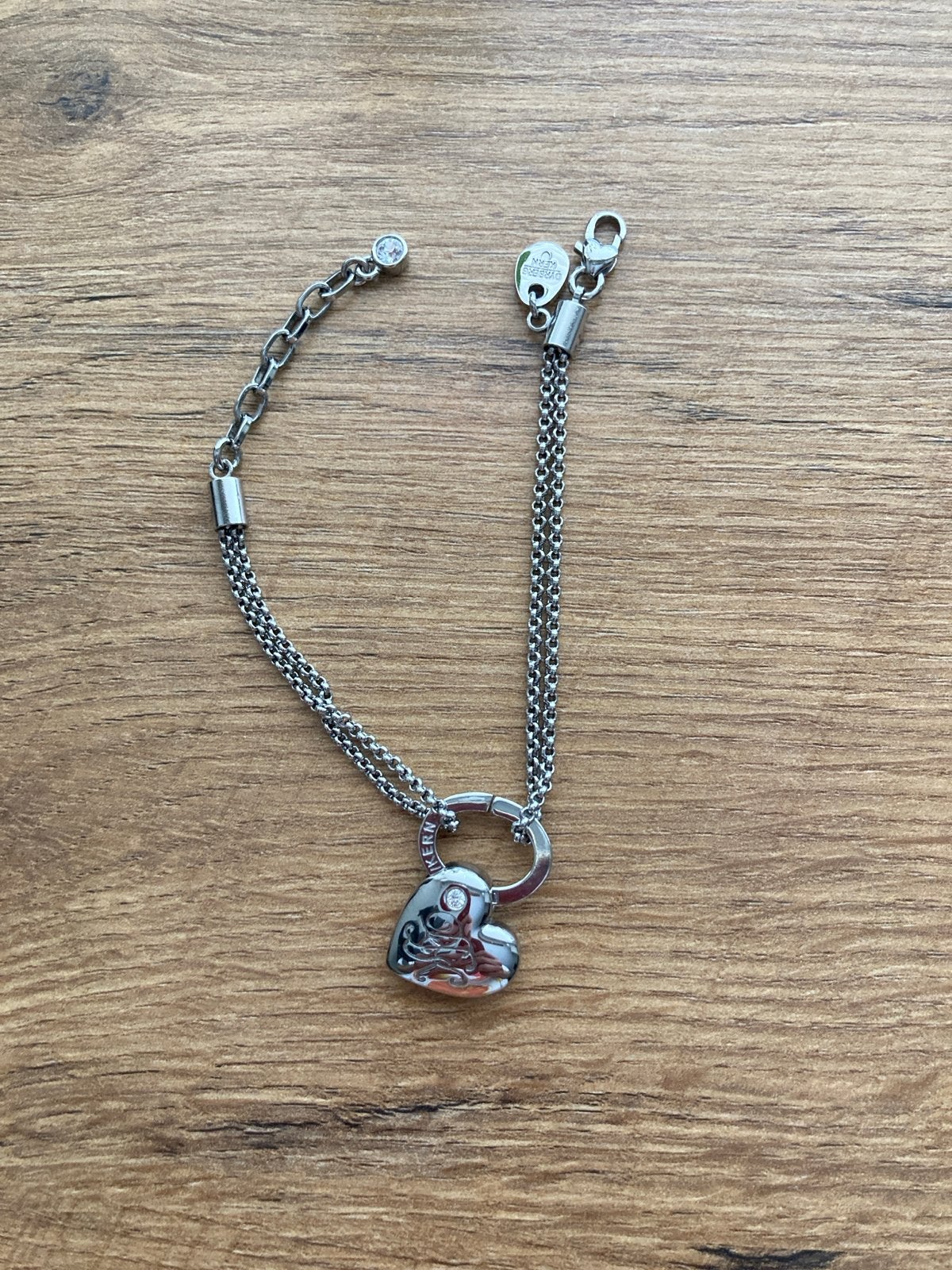 Dyrberg Kern Armband met Hartvormige Hanger, Met kristal, Staal, Ophalen of Verzenden, Zo goed als nieuw