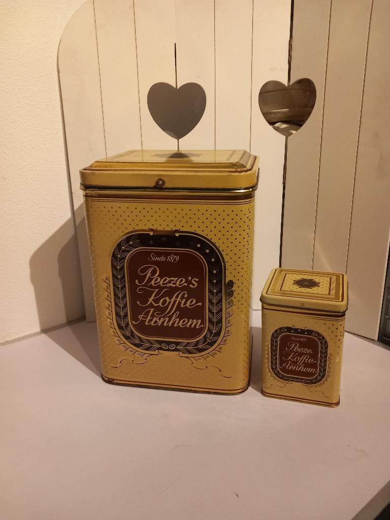 Peeze koffieblikken Groot en Kleine, Verzamelen, Blikken, Ophalen of Verzenden, Gebruikt, Koffie, Overige merken