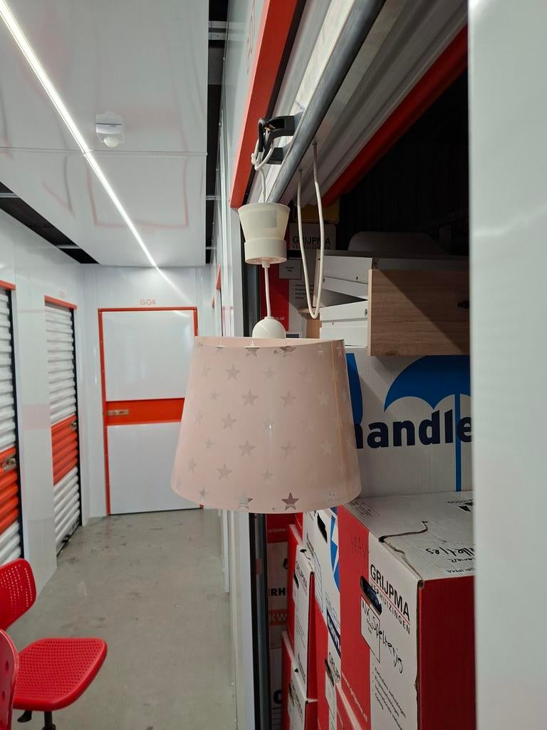 Roze hanglamp met glow in the dark sterren, Ophalen, Kunststof, Gebruikt, Kinderkamer, speels, sterren