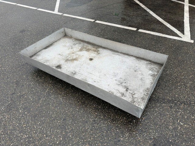 2x lekbak,  Aluminium 2mm dik en gegalvaniseerde lekbak, Ophalen, Gebruikt, 100 cm of meer, 60 cm of meer