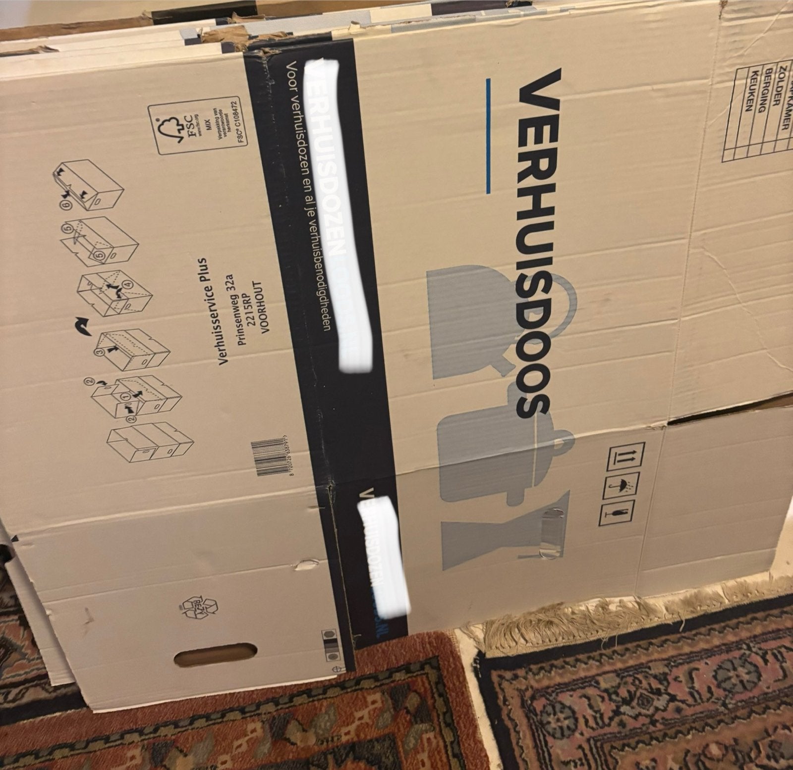 6 verhuisdozen: 5 professionele en 1 gewone, Ophalen, 50 tot 75 cm, Minder dan 40 cm, 35 tot 50 cm