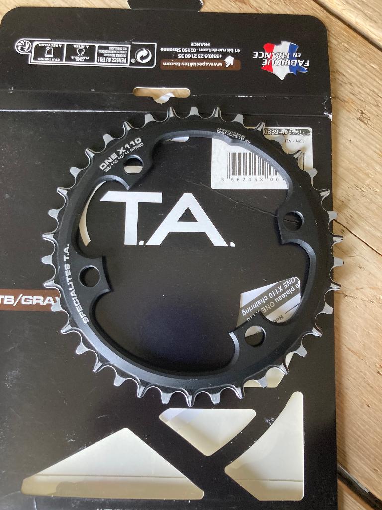 TA spécialites single speed 38t, Fietsen en Brommers, Fietsonderdelen, Crankstel of Pedalen, Gebruikt, Ophalen of Verzenden, Aluminium