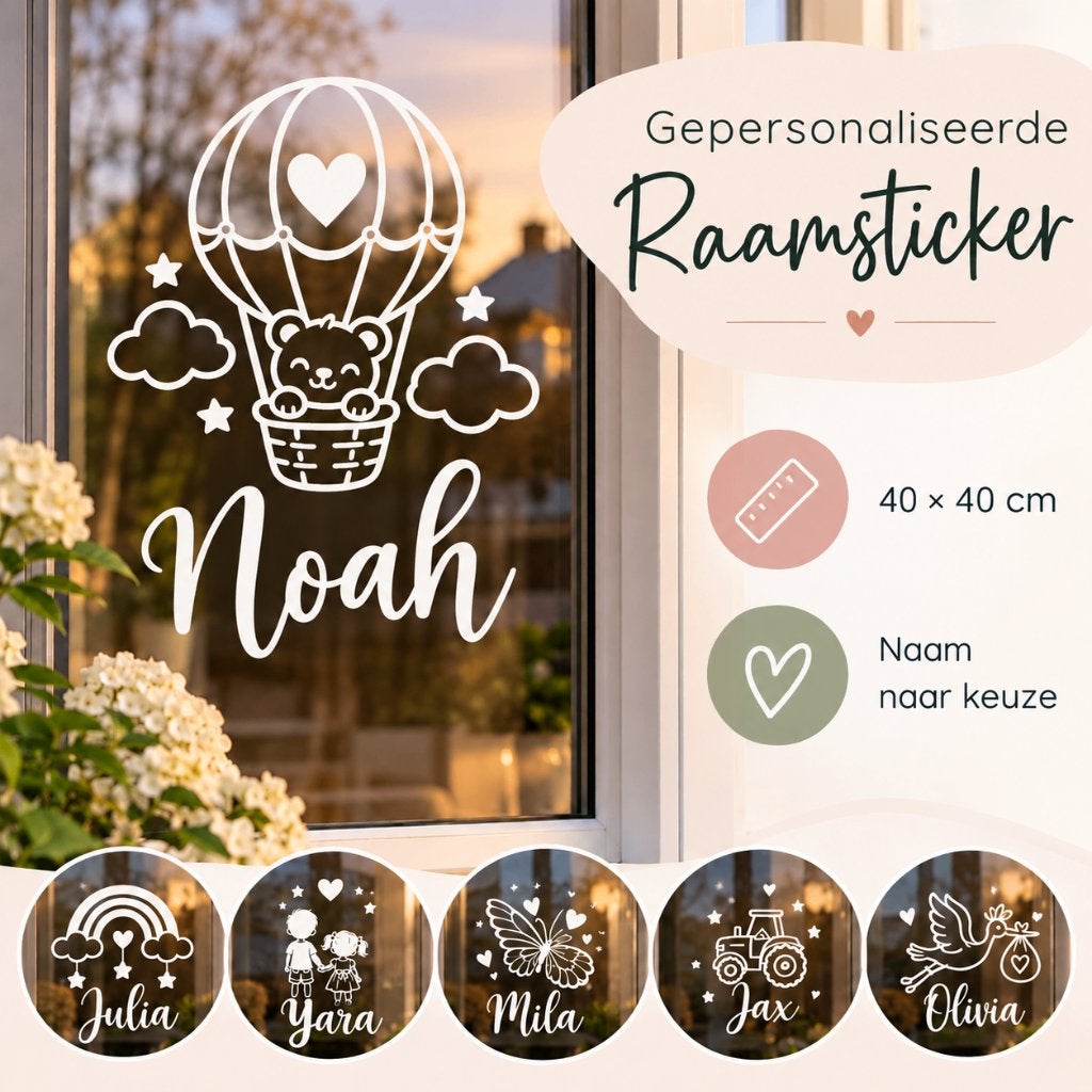GEBOORTE RAAMSTICKER MET NAAM, Verzenden, Nieuw, Geboortebord
