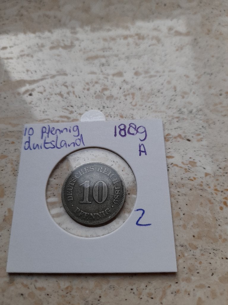 10 Pfennig 1889 A Duitsland, Ophalen of Verzenden, Duitsland, Losse munt