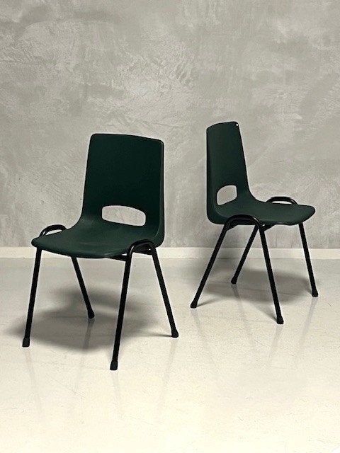 Retro schoolstoelen nieuw eettafelstoelen groen prijs p/stuk, Overige kleuren, ., Vintage, Nieuw