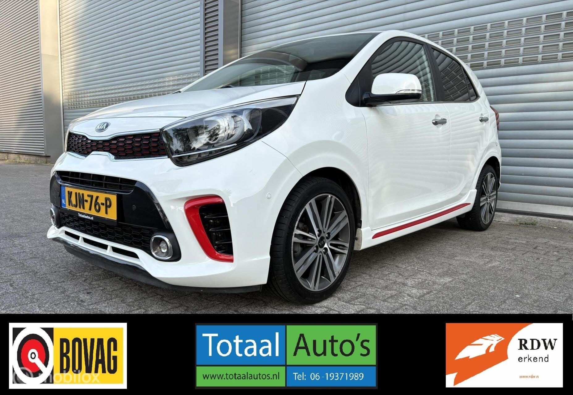 Kia Picanto 1.0 T-GDI GT-Line, NAVI*APPLE*LEDER*CAMERA, Auto's, Kia, Voorwielaandrijving, Gebruikt, Euro 6, Wit