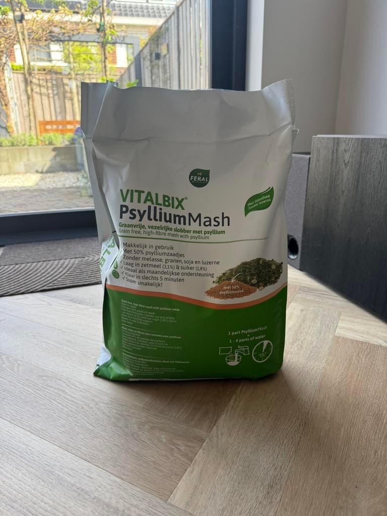 Nieuwe ongeopende zak Vitalbix psyllium mash 6KG, Ophalen