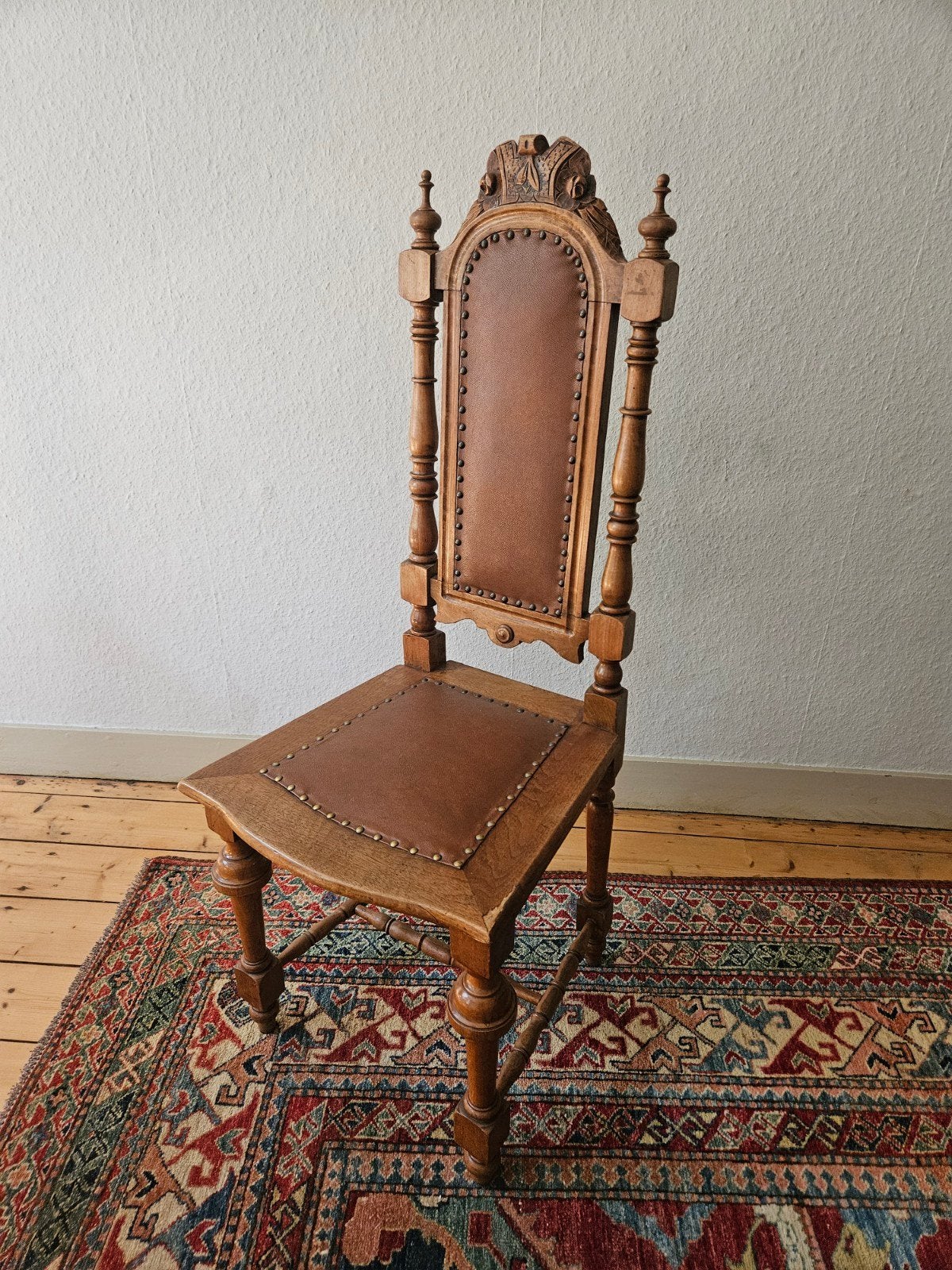 Set antieke stoele leer bekleding 6x - Moet snel weg, Ophalen