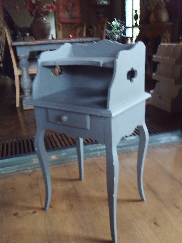 Grijze bijzettafel/nachtkastje - 77x33x42 cm, Ophalen