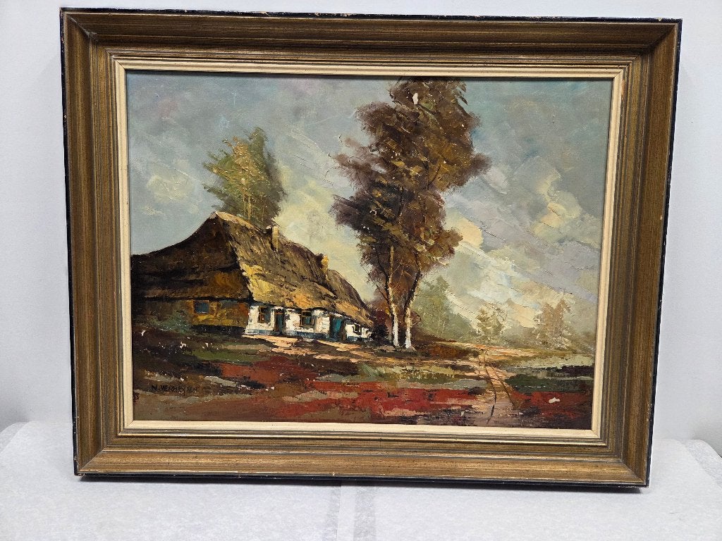 Boerderij - Nora Verheyden (1937-2017), Ophalen, Doek, Gesigneerd, Landschap